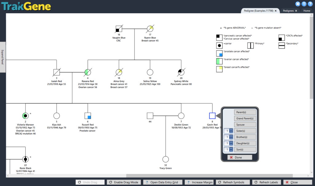 trakgene pedigree chart drawing tool family history maker