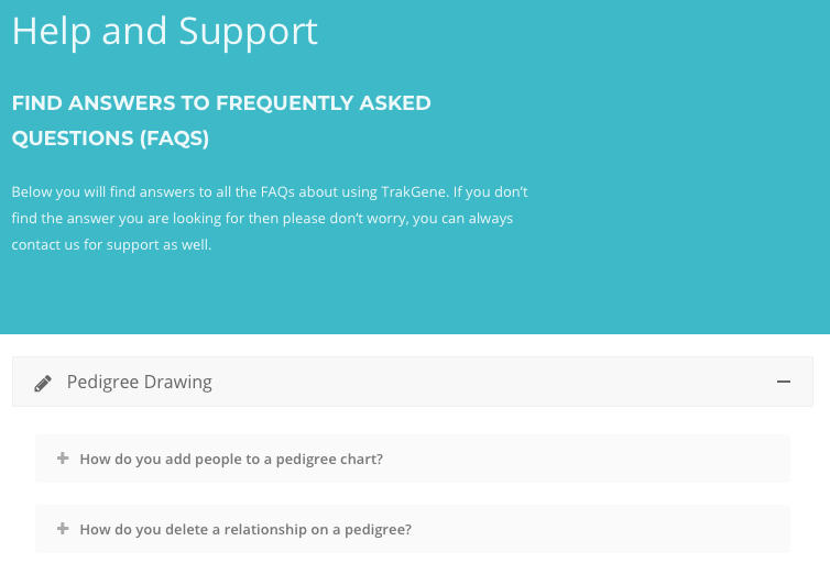 FAQ TrakGene Aide et support